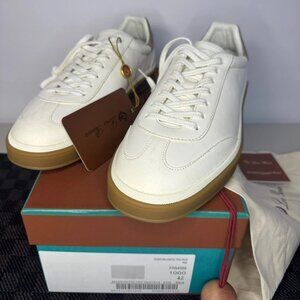 Loro Piana Tennis Walk Sneakers Classic White Laced Shoes